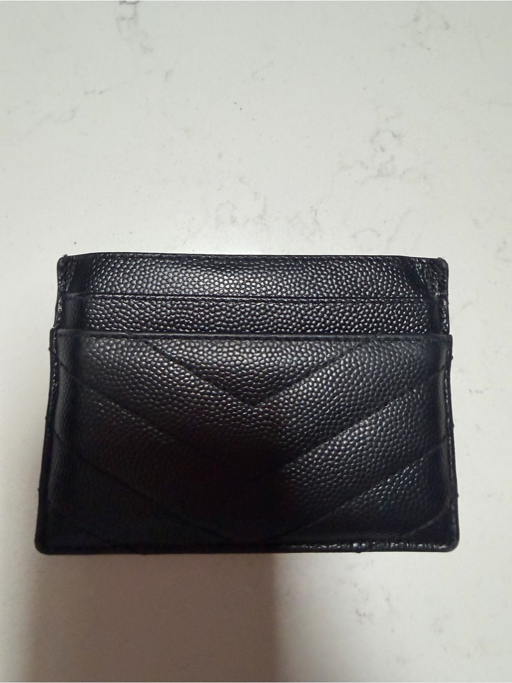 AUTHENTIC Saint Laurent Cassandra Matelasse Black Card Holder Wallet - - Picture 5 of 8